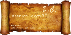 Dietrich Ciceró névjegykártya